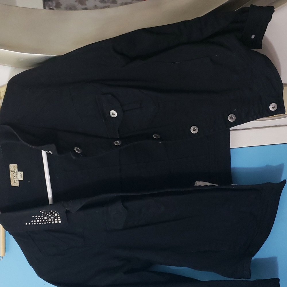Black jean jacket w/ rimstones